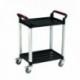 Barton 2 Shelf Plastic Trolley Silv/Blk
