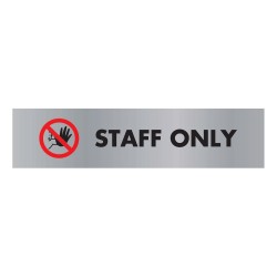 Acrylic Sign Staff Only Aluminium 190x45mm SR22365