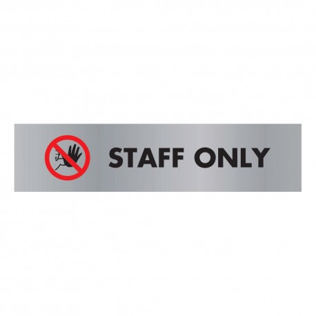Acrylic Sign Staff Only Aluminium 190x45mm SR22365