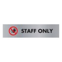 Acrylic Sign Staff Only Aluminium 190x45mm SR22365