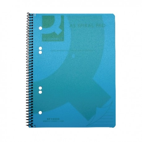 Q-Connect PP Spiral Pad A5 Blue Pk5