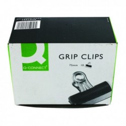 Q-Connect 75mm Black Grip Clip Pk10