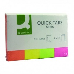 Q-Connect Quick Tabs 20x50mm Neon Pk200