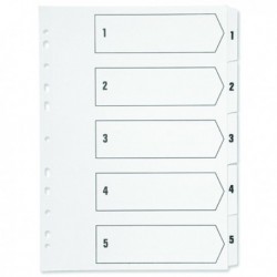 Q-Connect 1-5 Punched Index A4 White