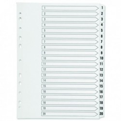 Q-Connect 1-20 Index Clear Tab White A4