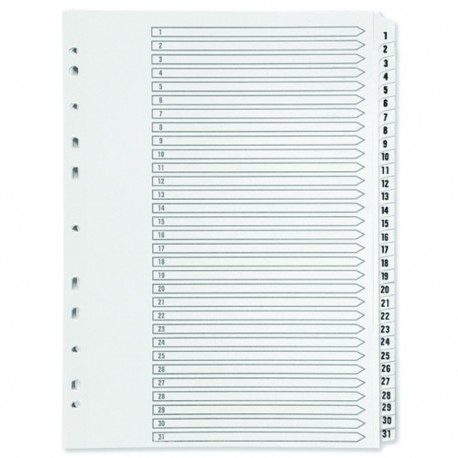 Q-Connect 1-31 Index Clear Tab White A4