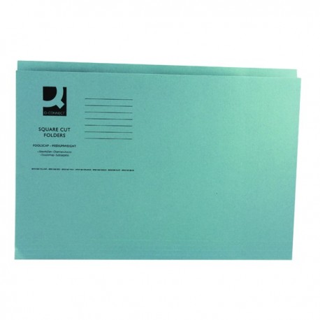 Q-Connect Sq Cut Folder 250gm Blue Pk100