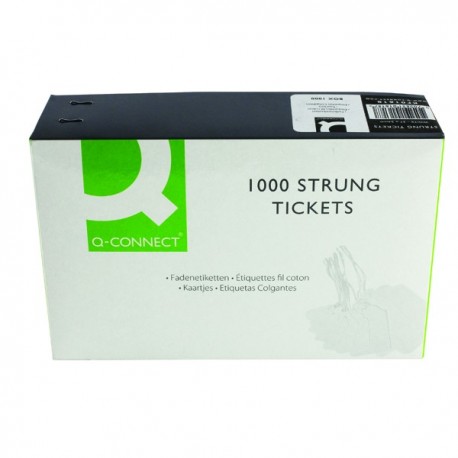 White 37x24mm Strung Ticket Pk1000