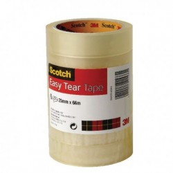 Scotch Easy Tear 24mmx66m Clear Tape Pk6