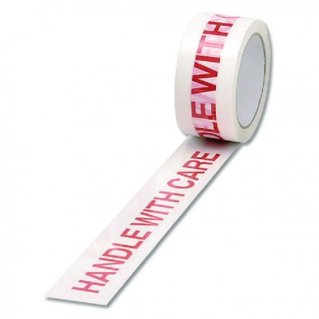 Printed Handle With Care White/Red Tape
