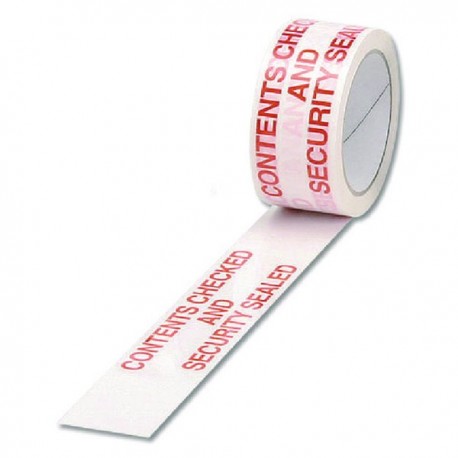 Printed Contents Checked White/Red Tape