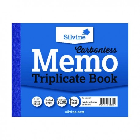 Silvine Triplicate Memo Book 707 Pk5