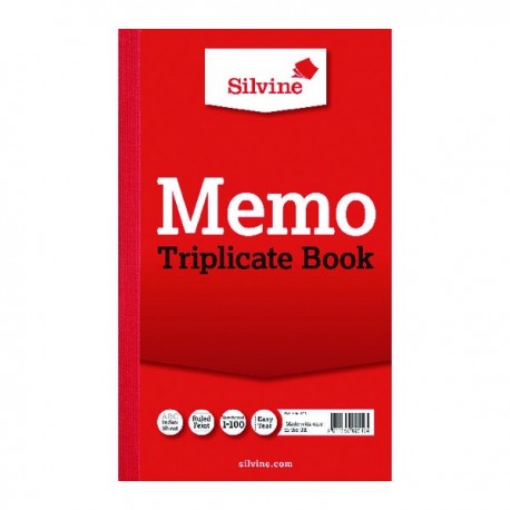 Silvine Triplicate Memo Book 605 Pk6