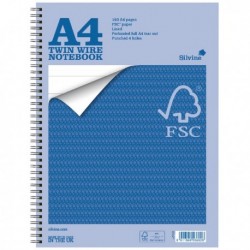 Silvine Enviro Wire Notebook A4 Pk5