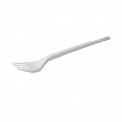 Plastic Fork White Pk100 0512003