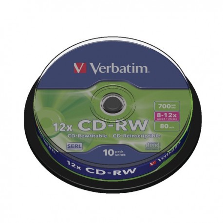 Verbatim CD-RW 8-12X Spindle Pk10 43480