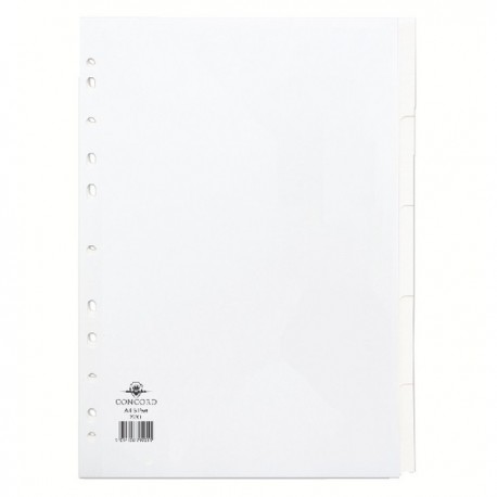 Concord 5-Part Subject Divider Wht A4