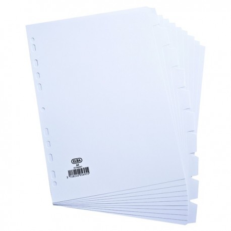 Elba 10-Part Divider 160gsm A4 White