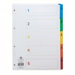 Concord Index 1-5 A4 White Multi Tab