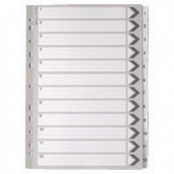 White A4 1-12 Mylar Index Dividers