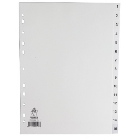 White A4 1-15 Index Dividers