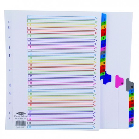 Concord Index 1-31 A4 Ex Wide Multi Tab