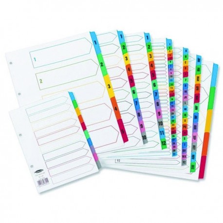 Concord Index 1-50 A4 White/Multi Tab