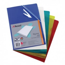Rexel Nyrex Cut Flush Folder A4 Asd P25