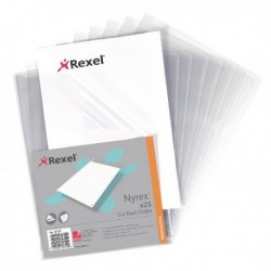 Rexel Cut Back Folder A4 Clear Pk25