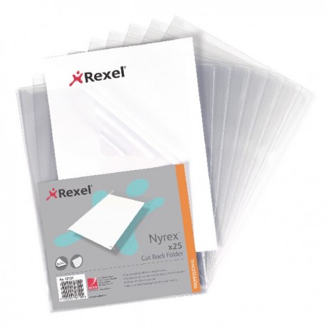 Rexel Cut Back Folder A4 Clear Pk25