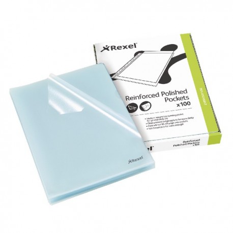 Rexel Cut Flush Folder A4 Clear Pk100