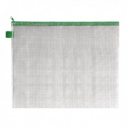 BDS Mesh Zip Bag 405x315mm Green Pk5