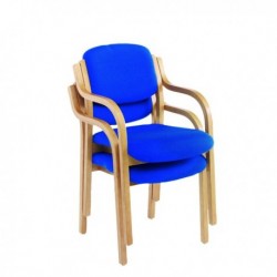 FF Jemini Blue Wood Frm Side Chair Arms