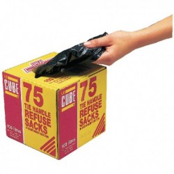Le Cube Tie Handle Refuse Sacks Pk75