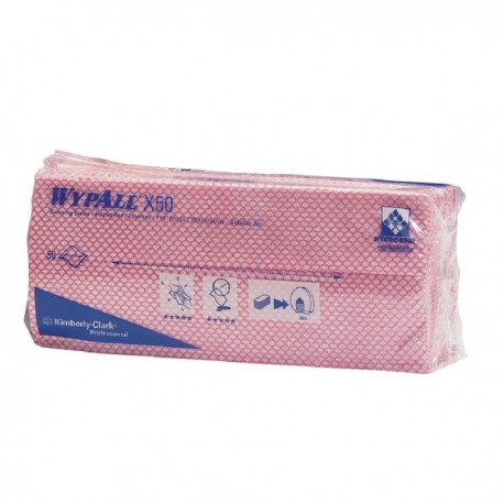 Wypall Red X50 Cleaning Cloths Pk50 7444