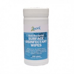 2Work Disinfectant 200 Wipes Tub