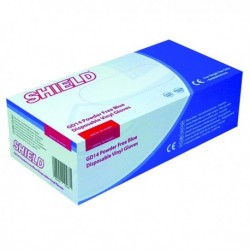 Shield PF Med Blue Vinyl Gloves Pk100