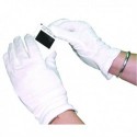 White Knitted Cotton Lge Gloves Pk20