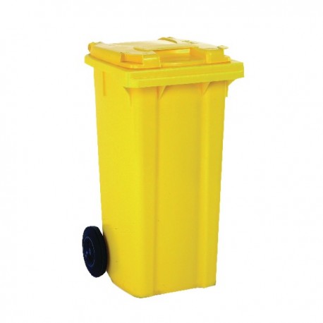 Yellow 2 Wheel Refuse Container 120 Ltr