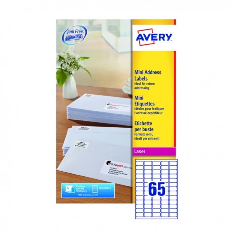 Avery White L7651-25 Laser Labels