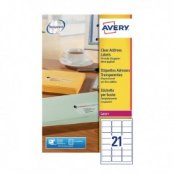 Avery L7560-25 Laser Labels Clear Pk525