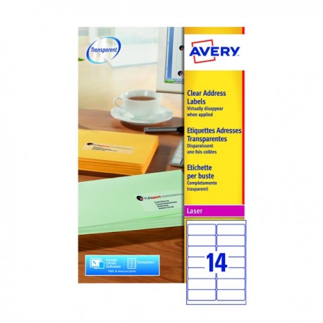 Avery L7563-25 Laser Labels Clear Pk350