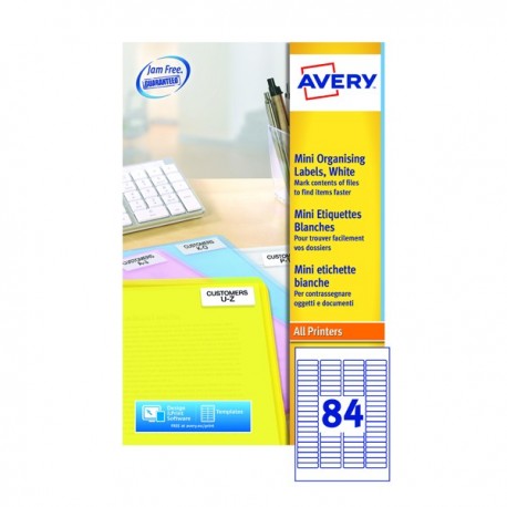 Avery Laser Mini Labels Wht Pk8400