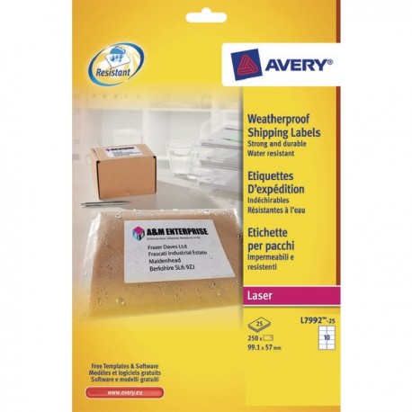 Avery Weather Proof Ship Label Wht Pk250