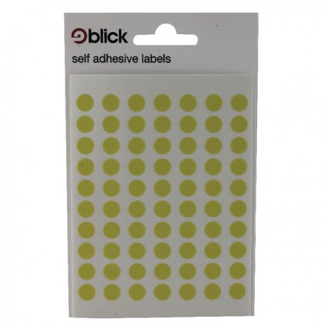 Blick Coloured Labels 8mm Yellow Pk9800