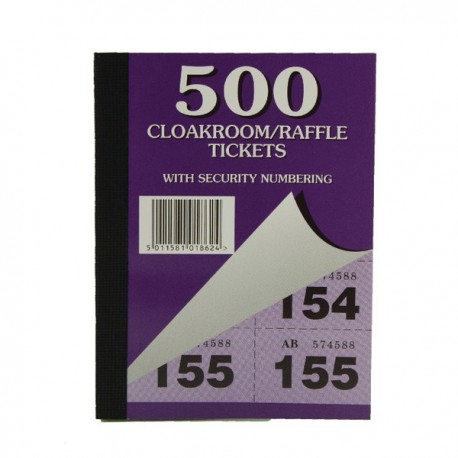 Cloakroom and Raffle Tickets 1-500 Pk12