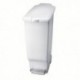 White Slim Plastic Pedal Bin 40L