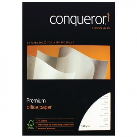 Conqueror Wove White A4 Paper Ream 100gm