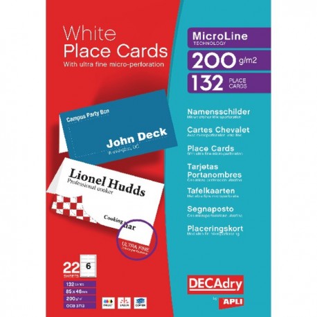 Decadry Perf Place Cards 85x46mm Pk132