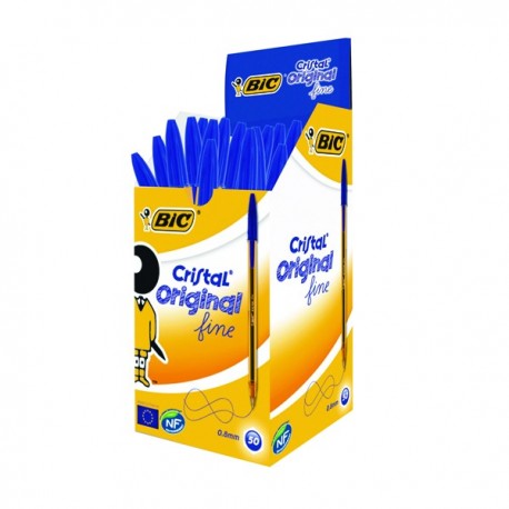 Bic Cristal Ballpoint Fine Blue Pk50